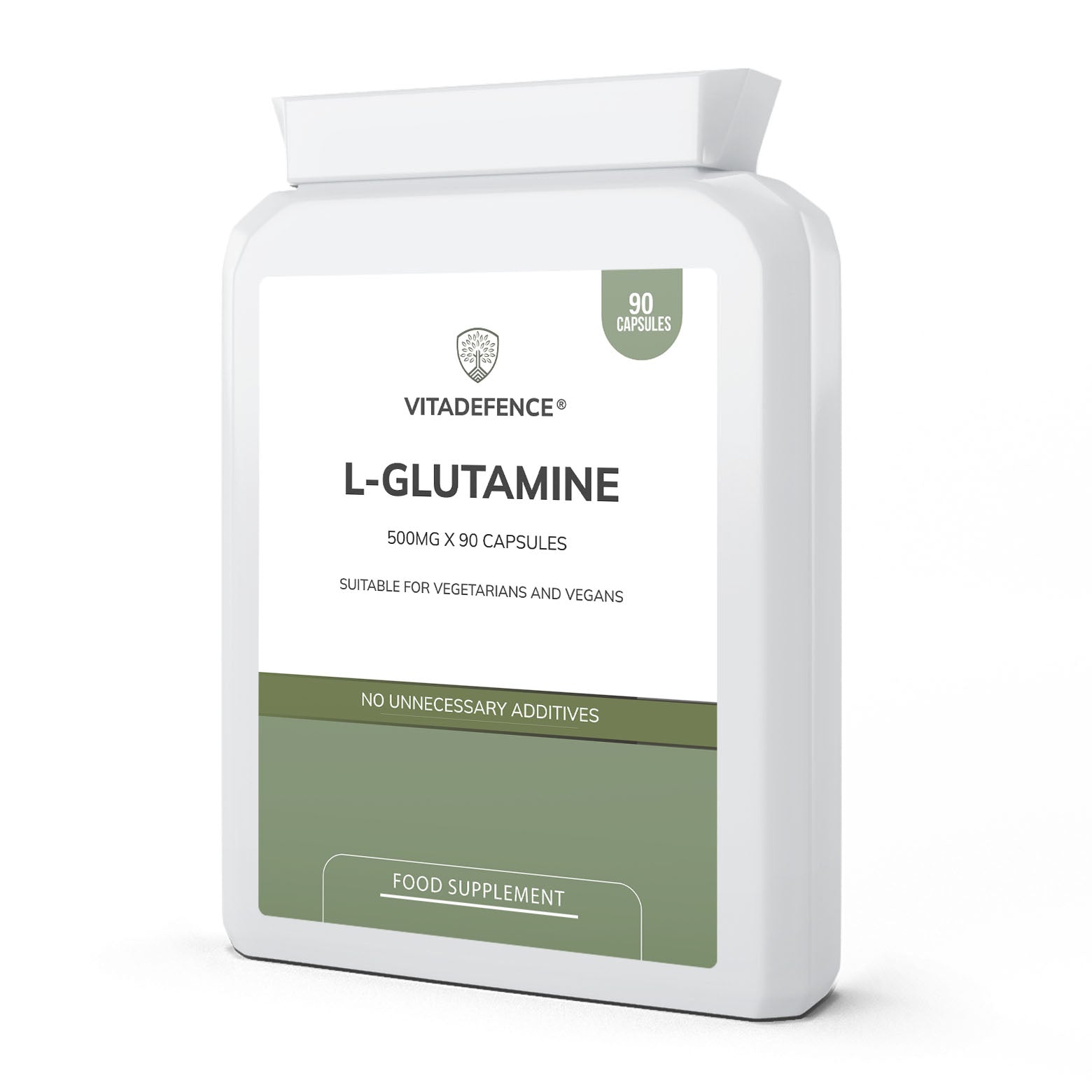 L-Glutamine 2-Pack | Pure L-Glutamine 500mg – 180 Capsules (2 x 90) -  Vitadefence® - Vitadefence®
