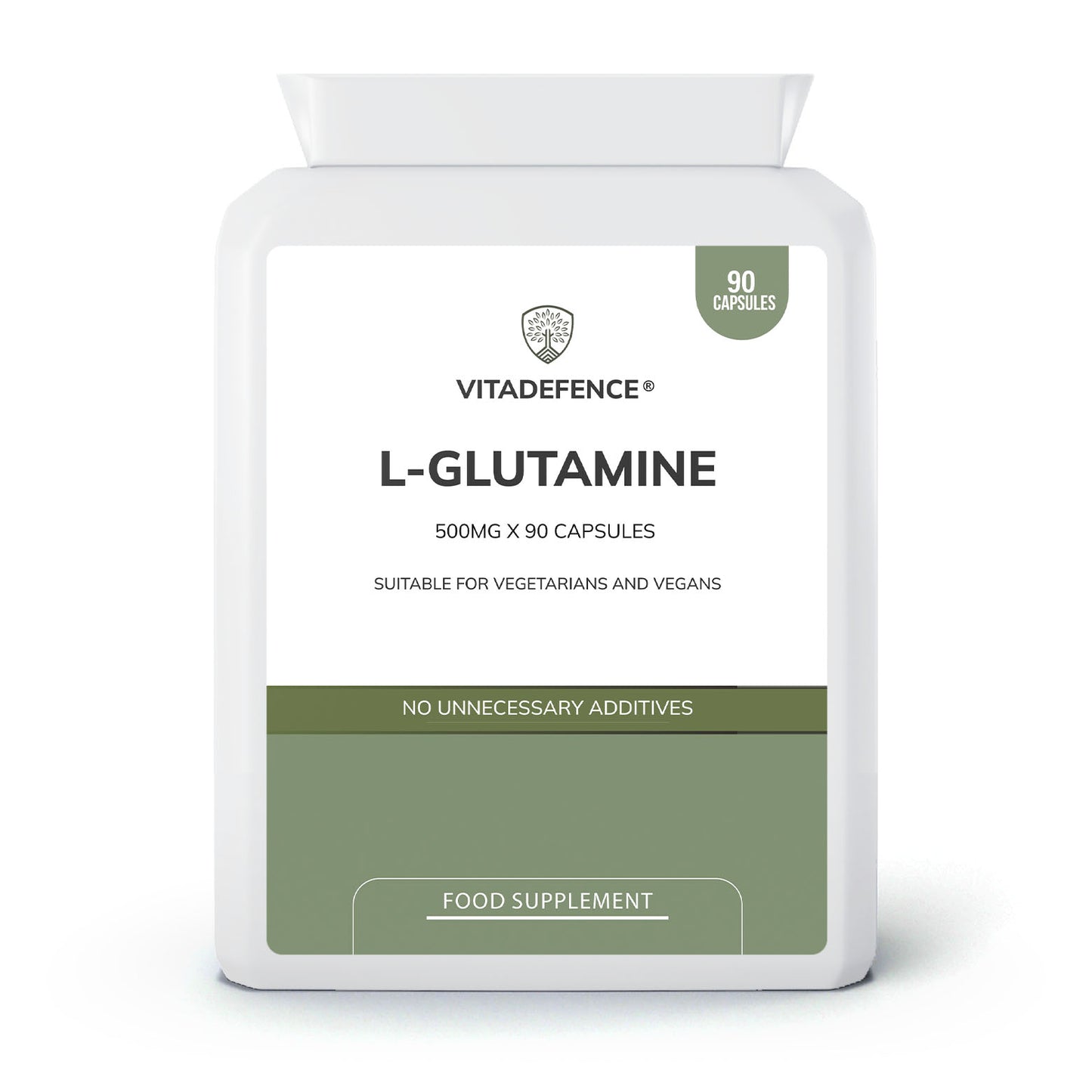 L-Glutamine 2-Pack | Pure L-Glutamine 500mg – 180 Capsules (2 x 90) -  Vitadefence® - Vitadefence®
