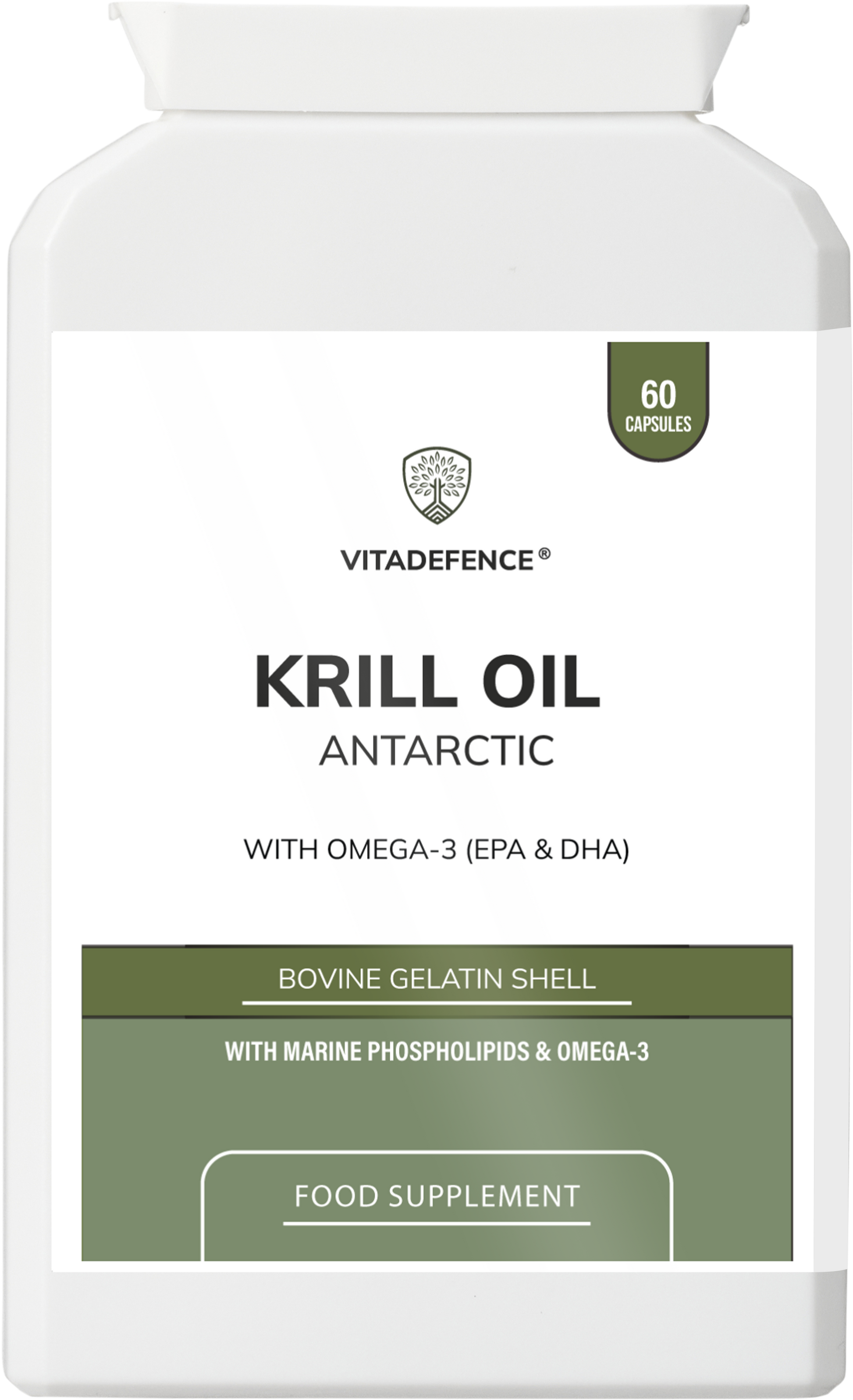 Krill Oil Antarctic | 500 mg with EPA, DHA & Astaxanthin – 60 Softgels -  Vitadefence® - Vitadefence®
