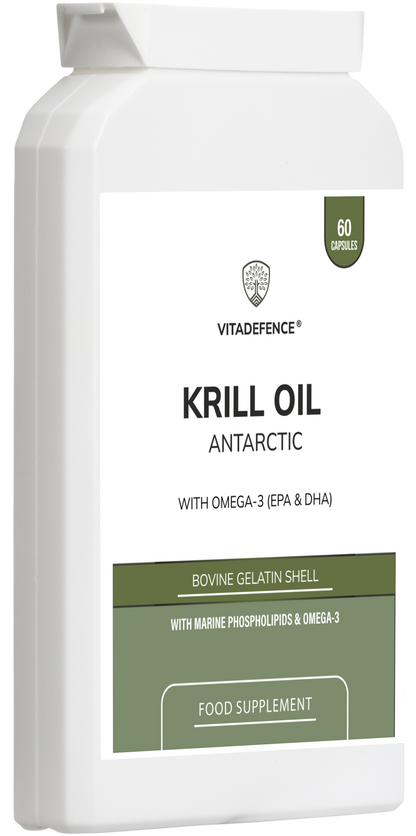 Krill Oil Antarctic | 500 mg with EPA, DHA & Astaxanthin – 60 Softgels -  Vitadefence® - Vitadefence®
