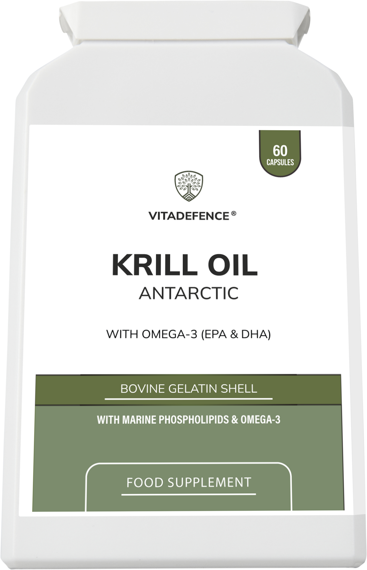 Krill Oil Antarctic | 500 mg with EPA, DHA & Astaxanthin – 60 Softgels -  Vitadefence® - Vitadefence®

