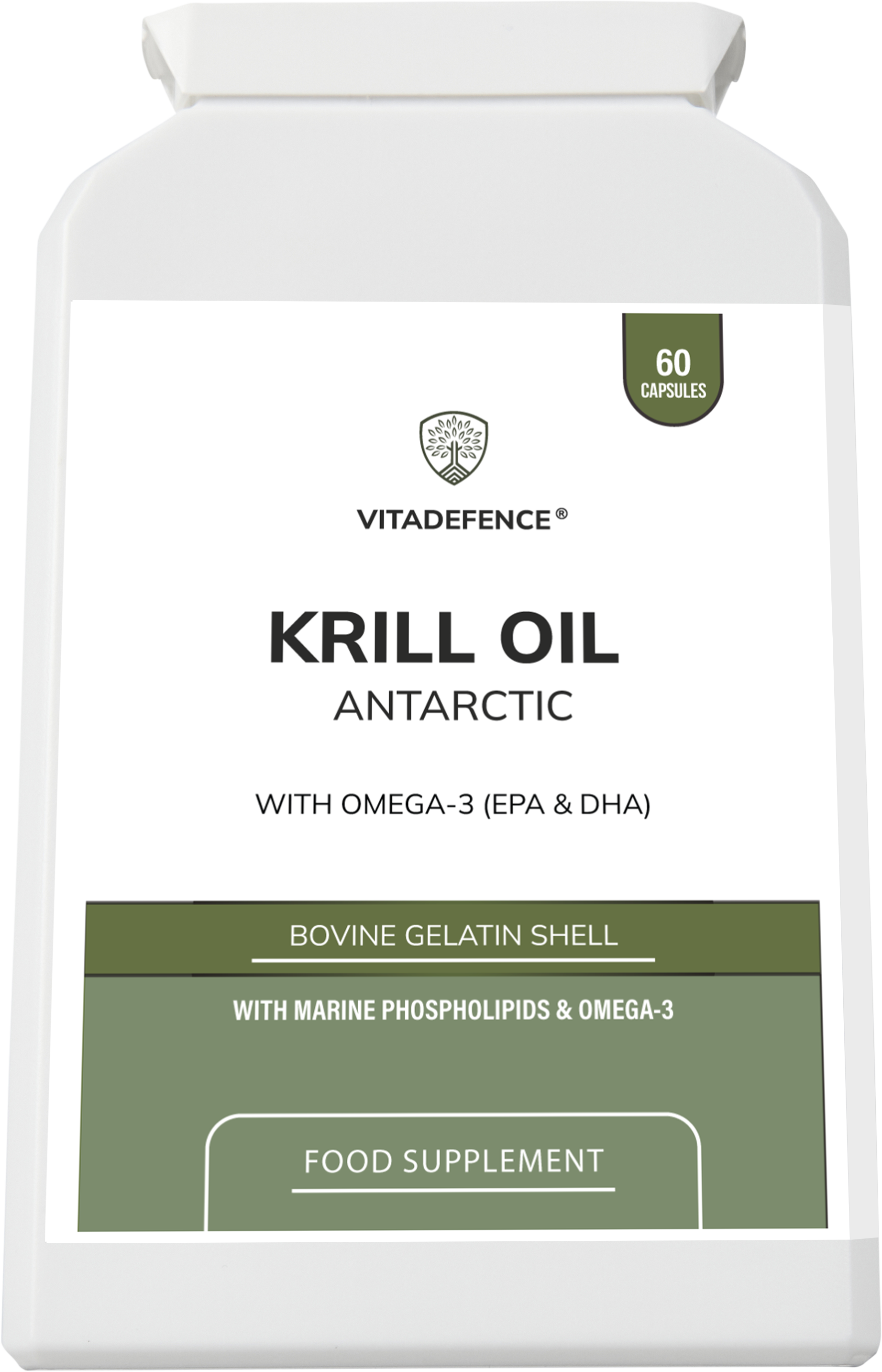 Krill Oil Antarctic | 500 mg with EPA, DHA & Astaxanthin – 60 Softgels -  Vitadefence® - Vitadefence®
