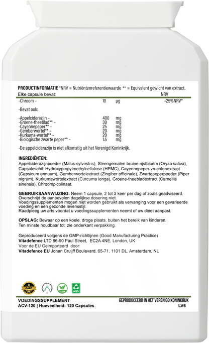 Apple Cider Multi | With Chromium, Turmeric & Botanicals – 120 Vegan Capsules -  Vitadefence® - Vitadefence®
