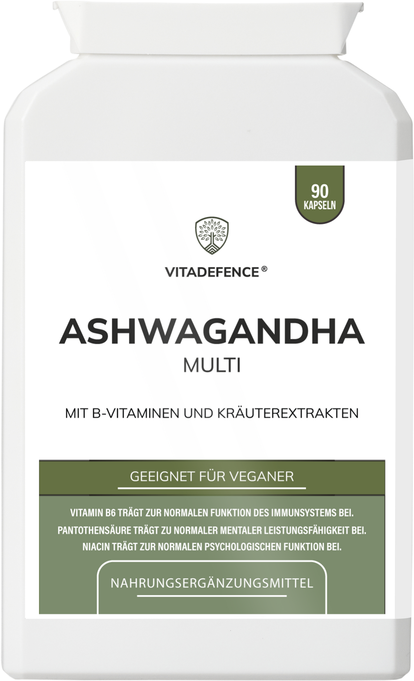 Ashwagandha Capsules  | With,Ginseng, Cordyceps & Vitamins – 90 Capsules -  Vitadefence® - Vitadefence®
