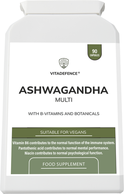 Ashwagandha Capsules  | With,Ginseng, Cordyceps & Vitamins – 90 Capsules -  Vitadefence® - Vitadefence®
