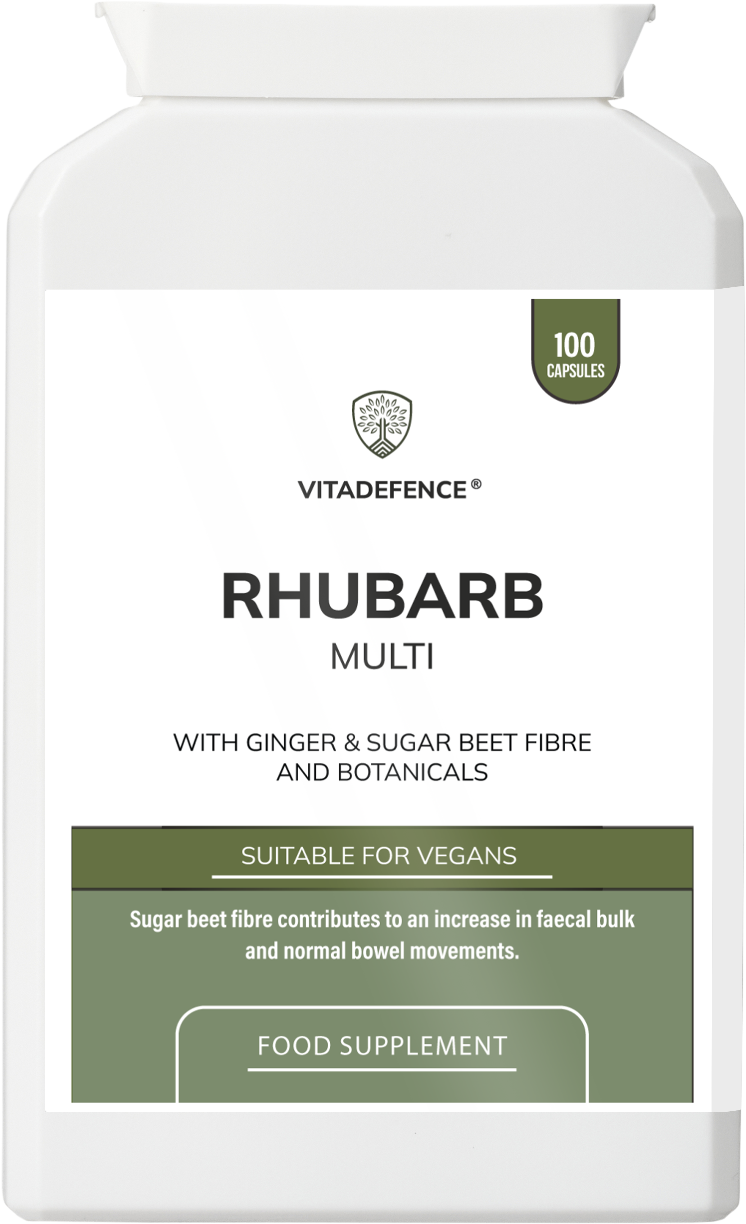 Rhubarb Multi | With Burdock, Clove & Botanicals – 100 Capsules -  Vitadefence® - Vitadefence®
