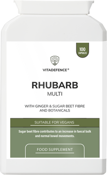 Rhubarb Multi | With Burdock, Clove & Botanicals – 100 Capsules -  Vitadefence® - Vitadefence®
