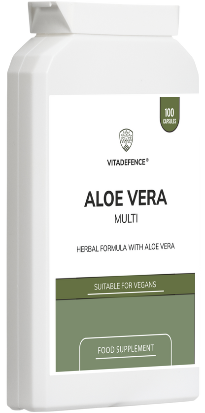 Aloe Vera Capsules | With Rhubarb, Fennel, Ginger & Botanicals – 100 Vegan Capsules -  Vitadefence® - Vitadefence®
