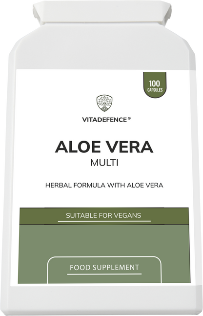 Aloe Vera Capsules | With Rhubarb, Fennel, Ginger & Botanicals – 100 Vegan Capsules -  Vitadefence® - Vitadefence®
