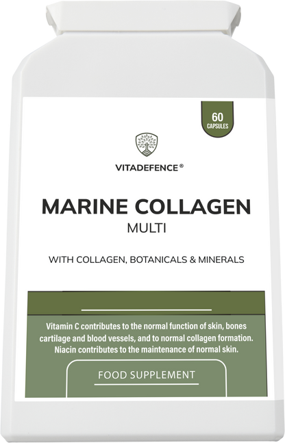 Marine Collagen Multi | With Vitamin C, Zinc & Biotin – 60 Capsules -  Vitadefence® - Vitadefence®
