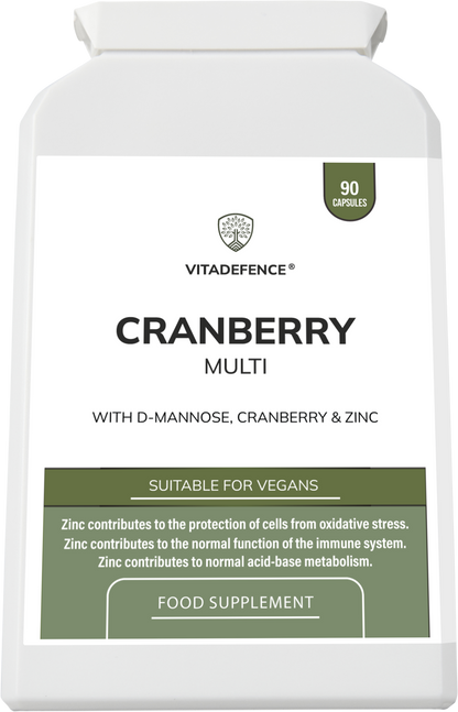 Cranberry Multi | With D-Mannose, Zinc & Botanicals – 90 Vegan Capsules -  Vitadefence® - Vitadefence®
