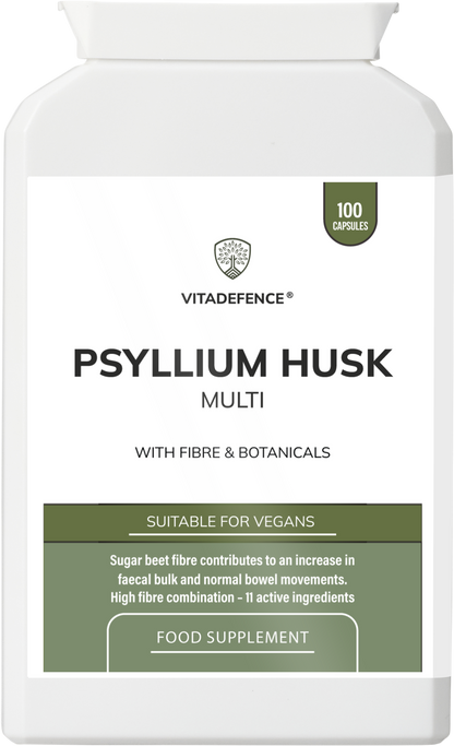 Psyllium Husk Multi | High-Fibre Botanical Blend – 100 Capsules -  Vitadefence® - Vitadefence®
