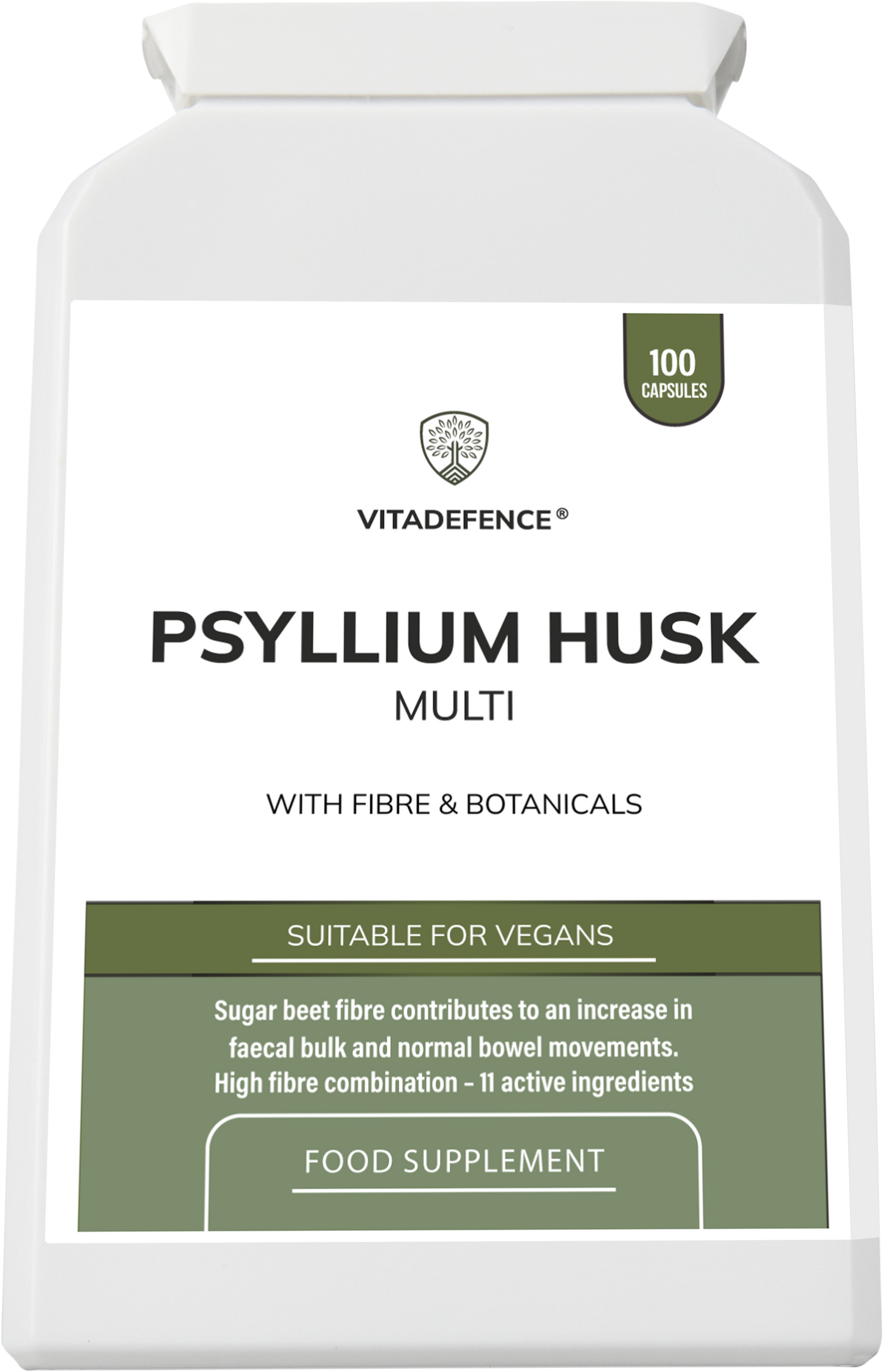 Psyllium Husk Multi | High-Fibre Botanical Blend – 100 Capsules -  Vitadefence® - Vitadefence®
