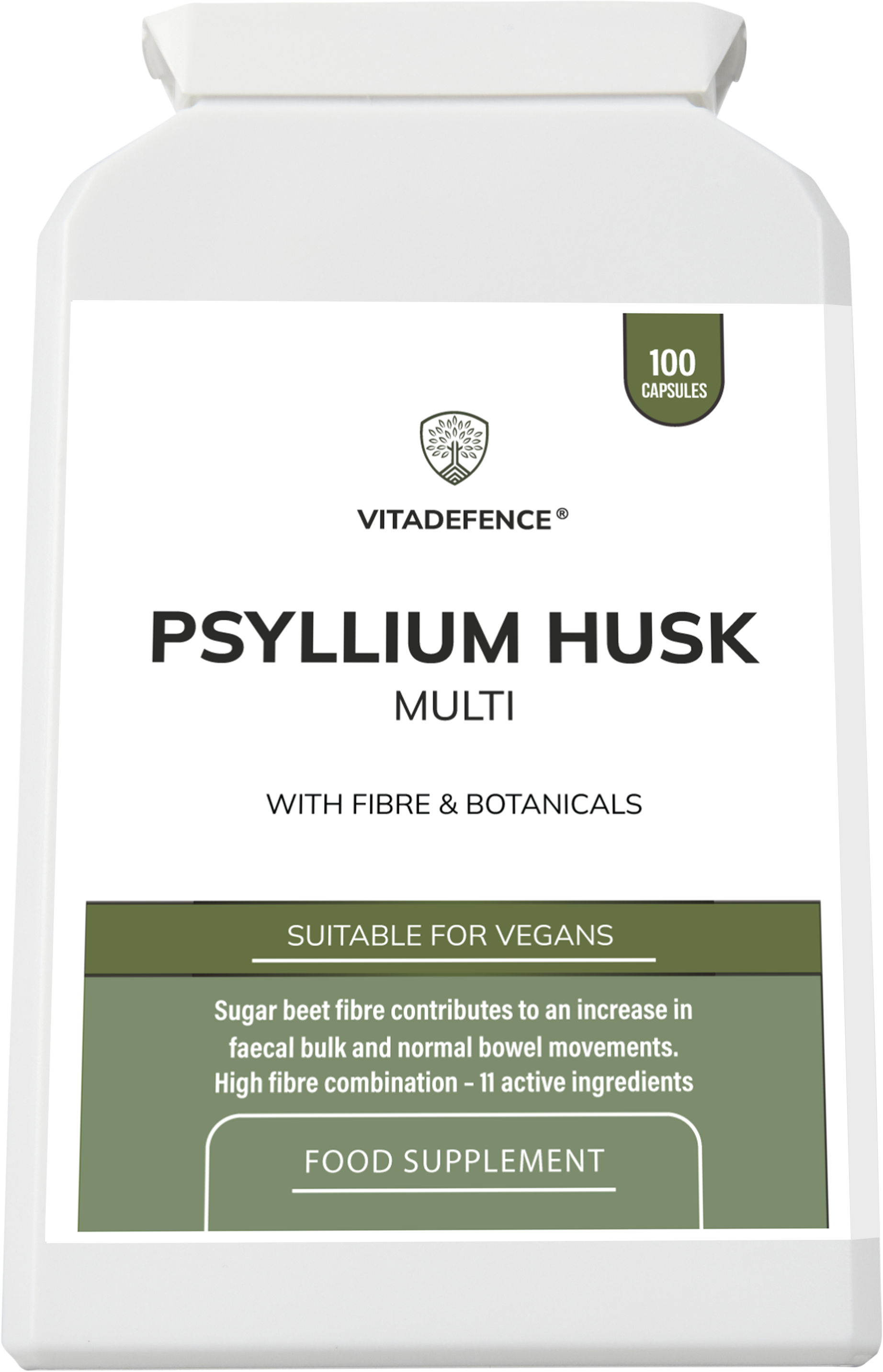 Psyllium Husk Multi | High-Fibre Botanical Blend – 100 Capsules -  Vitadefence® - Vitadefence®
