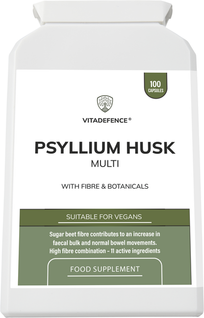 Psyllium Husk Multi | High-Fibre Botanical Blend – 100 Capsules -  Vitadefence® - Vitadefence®
