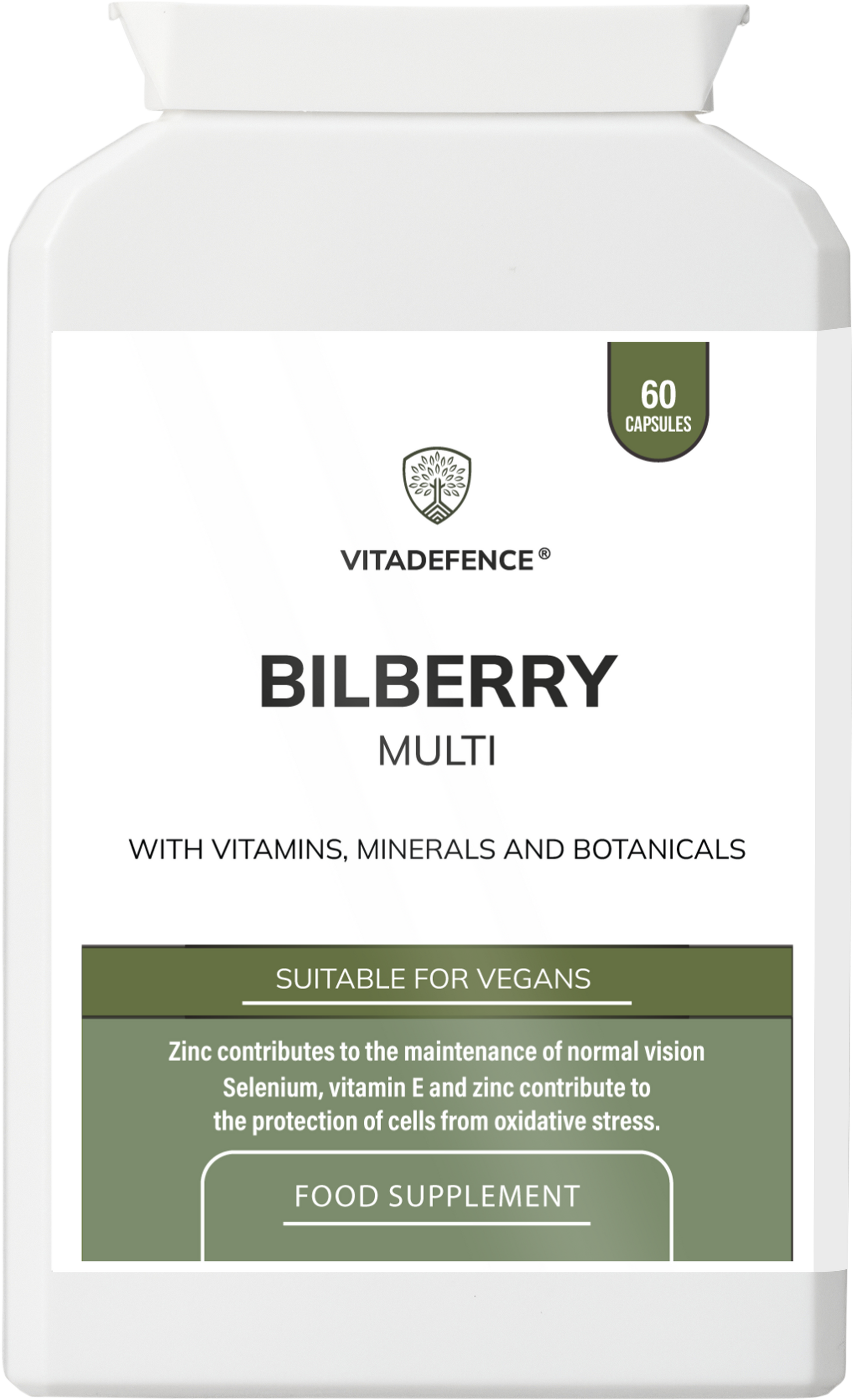 Bilberry Multi | With Pine Bark, Lutein, Zinc, Selenium & Vitamins – 60 Capsules -  Vitadefence® - Vitadefence®
