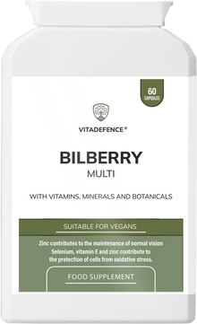 Bilberry Multi | With Pine Bark, Lutein, Zinc, Selenium & Vitamins – 60 Capsules -  Vitadefence® - Vitadefence®
