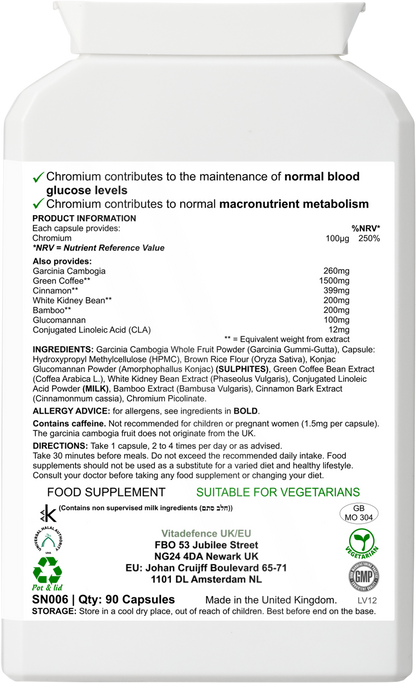 Garcinia Cambogia Multi | With Chromium & Green Coffee Bean – 90 Capsules -  Vitadefence® - Vitadefence®
