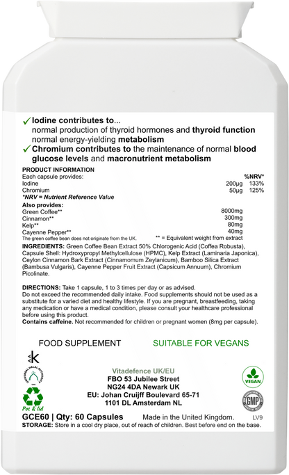 Green Coffee Multi | With Chromium, Iodine & Botanicals – 60 Vegan Capsules -  Vitadefence® - Vitadefence®
