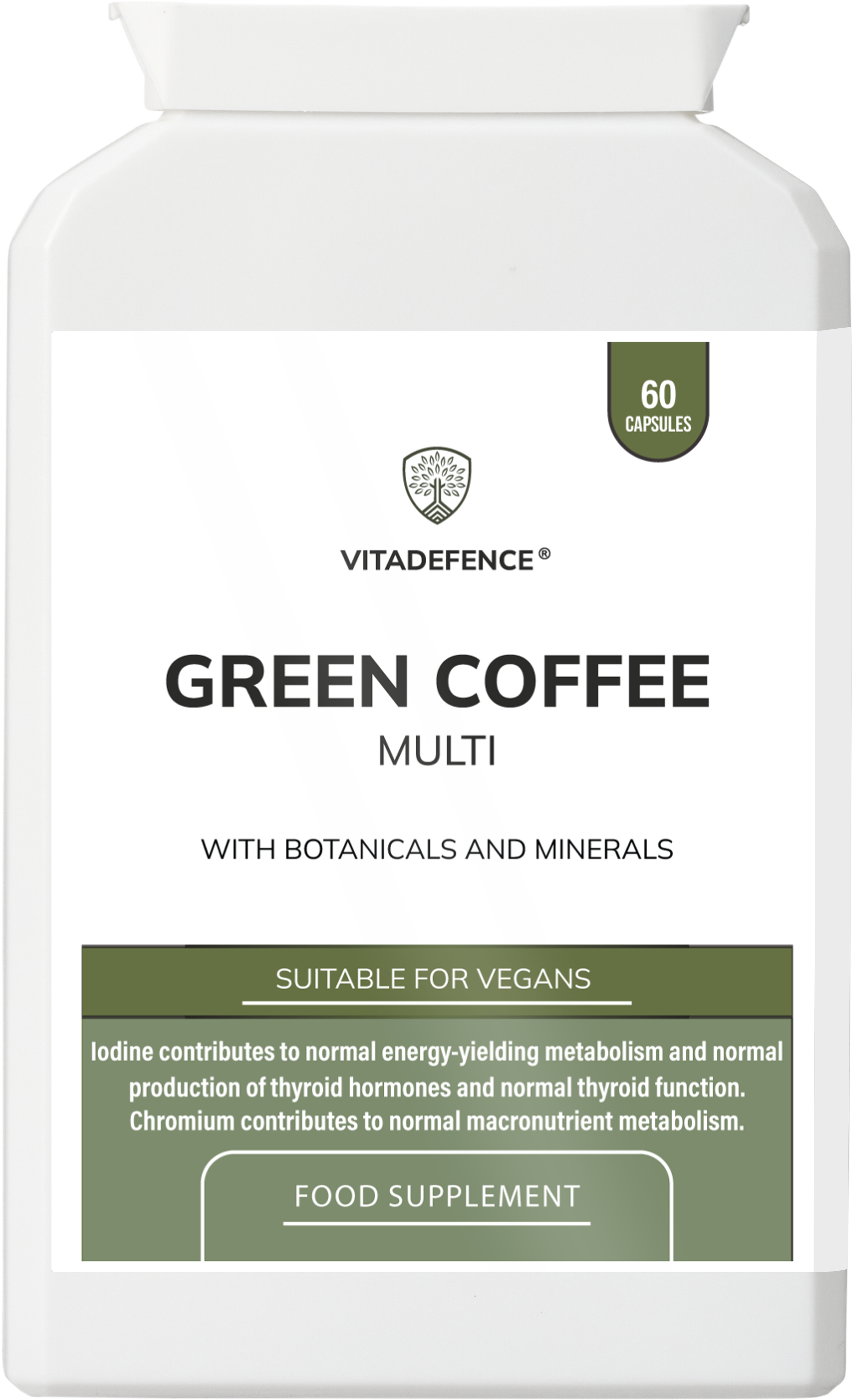 Green Coffee Multi | With Chromium, Iodine & Botanicals – 60 Vegan Capsules -  Vitadefence® - Vitadefence®
