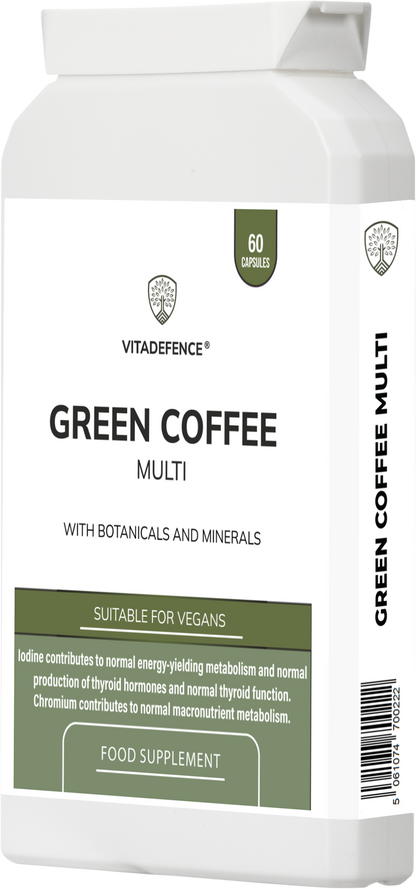 Green Coffee Multi | With Chromium, Iodine & Botanicals – 60 Vegan Capsules -  Vitadefence® - Vitadefence®
