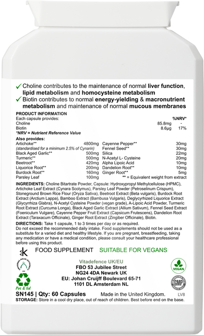 Artichoke Multi | With Choline, Biotin & Botanicals – 60 Capsules -  Vitadefence® - Vitadefence®
