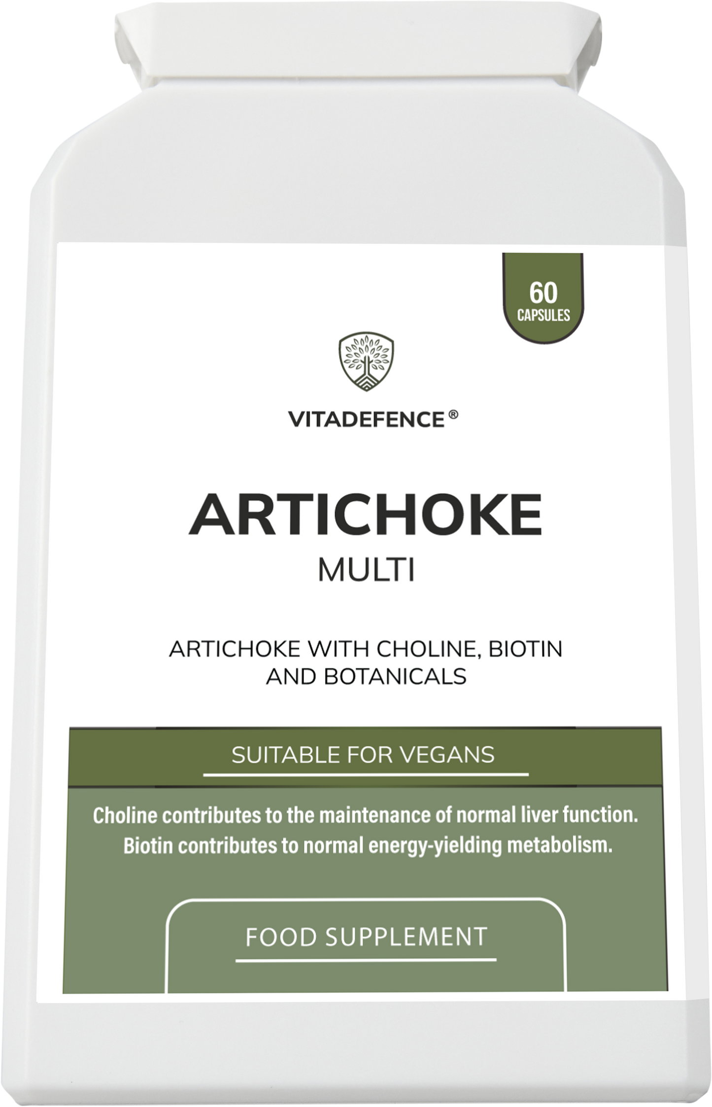 Artichoke Multi | With Choline, Biotin & Botanicals – 60 Capsules -  Vitadefence® - Vitadefence®

