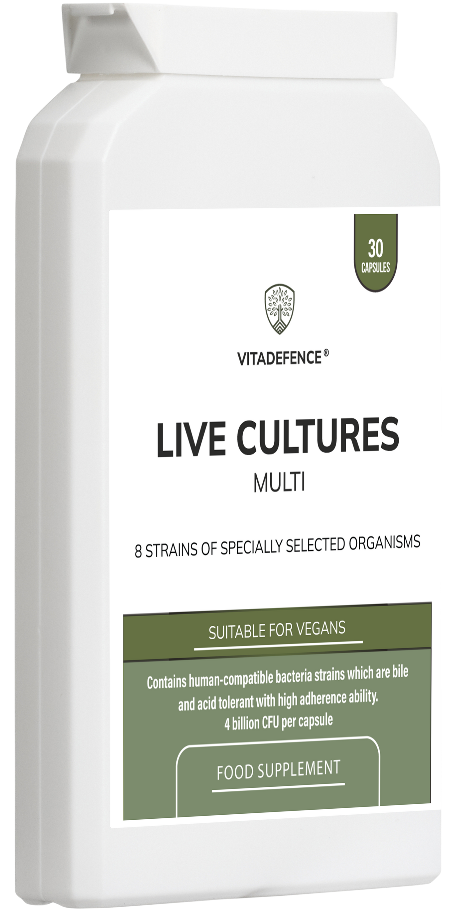 Live Cultures Multi | 8 Strains, 4 Billion CFU – 30 Capsules -  Vitadefence® - Vitadefence®
