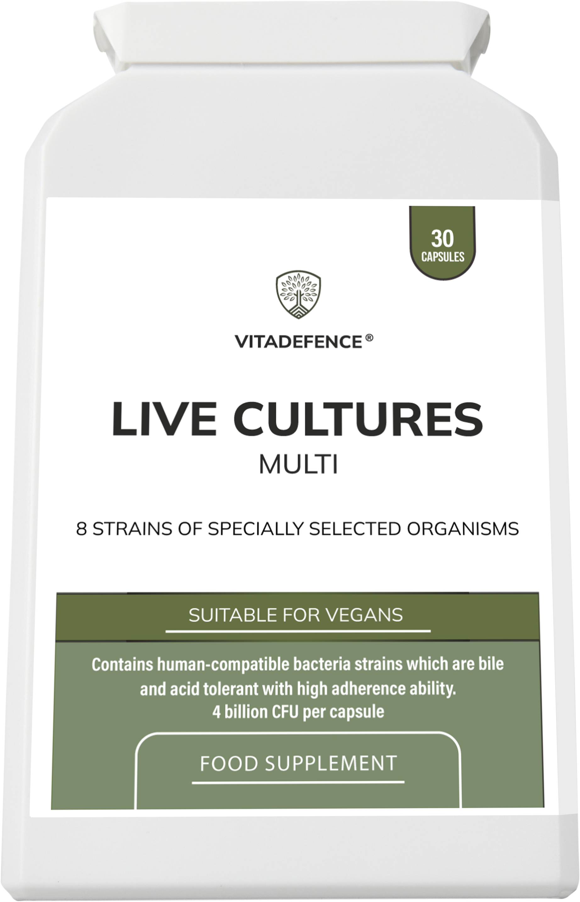 Live Cultures Multi | 8 Strains, 4 Billion CFU – 30 Capsules -  Vitadefence® - Vitadefence®
