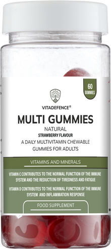 Multi Gummies – Natural Strawberry Flavour – 60 Gummies -  Vitadefence® - Vitadefence®
