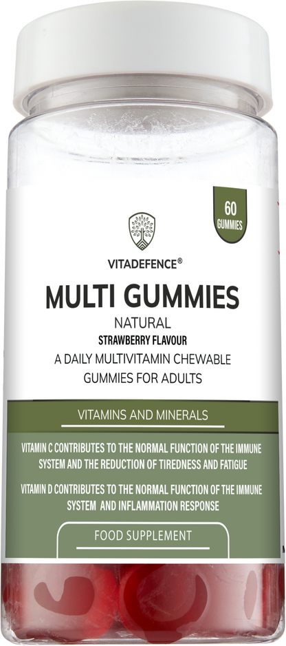 Multi Gummies – Natural Strawberry Flavour – 60 Gummies -  Vitadefence® - Vitadefence®
