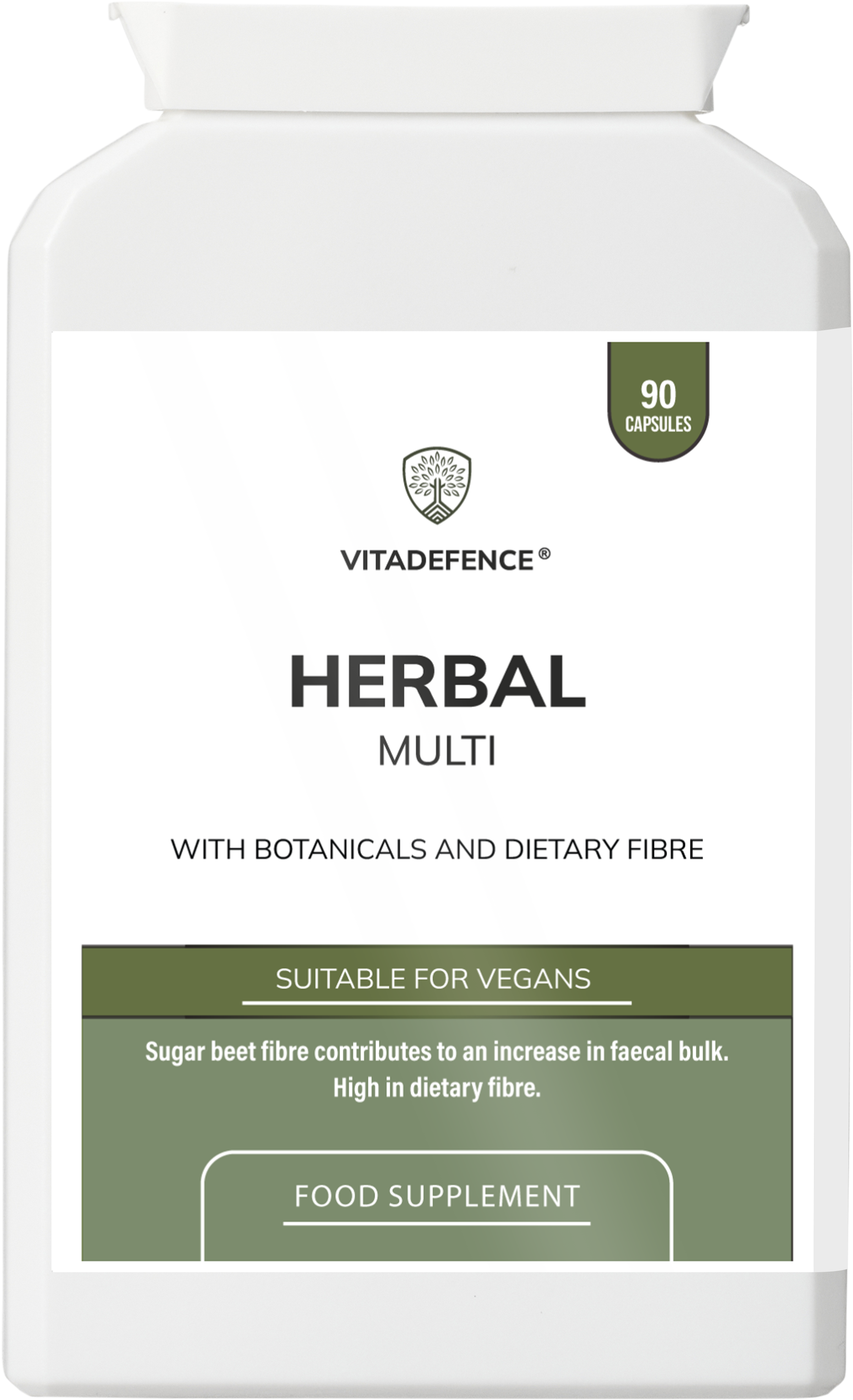 Herbal Multi – Sugar Beet Fibre & Botanical Blend – 90 Vegan Capsules -  Vitadefence® - Vitadefence®
