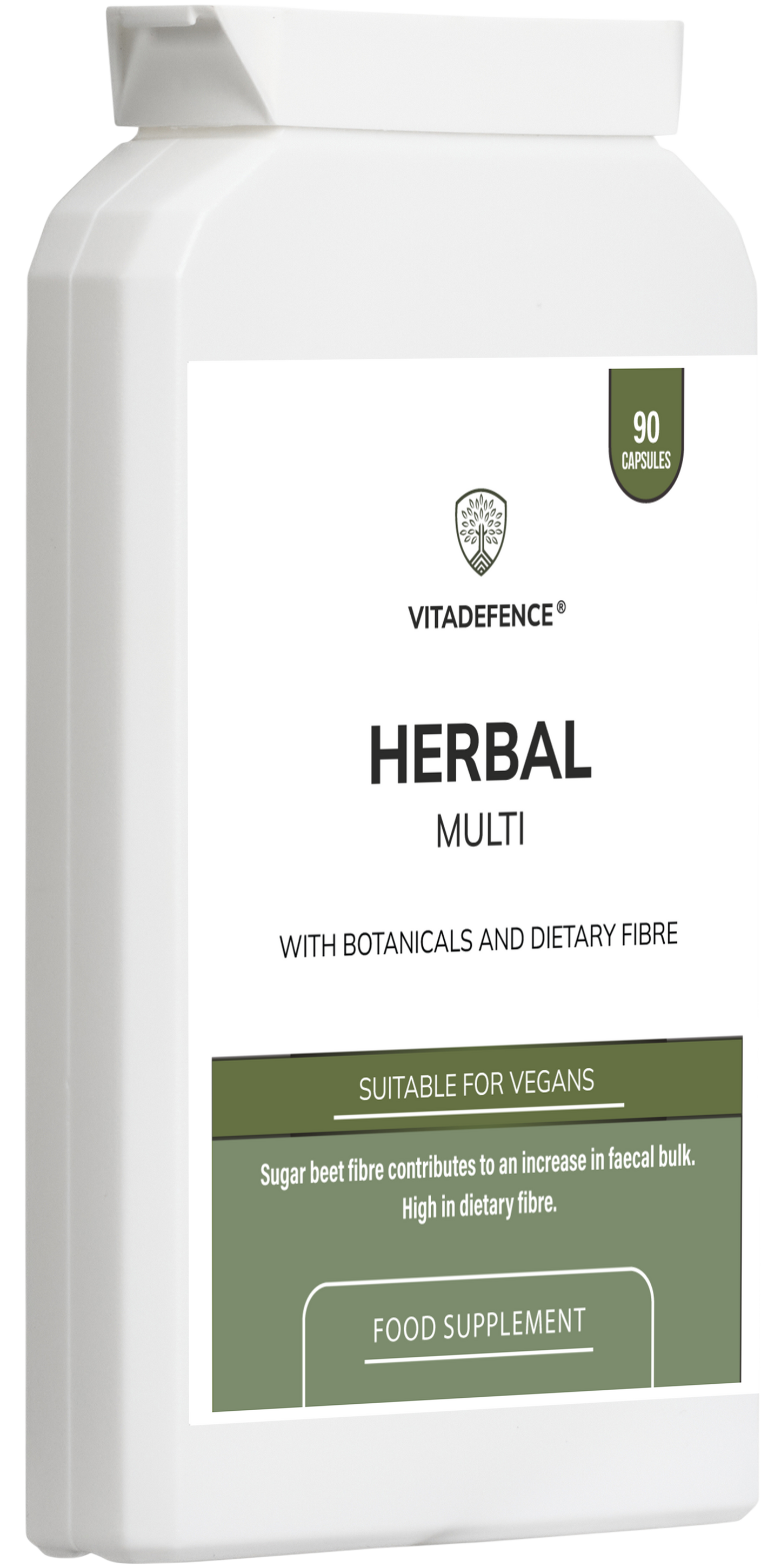 Herbal Multi – Sugar Beet Fibre & Botanical Blend – 90 Vegan Capsules -  Vitadefence® - Vitadefence®

