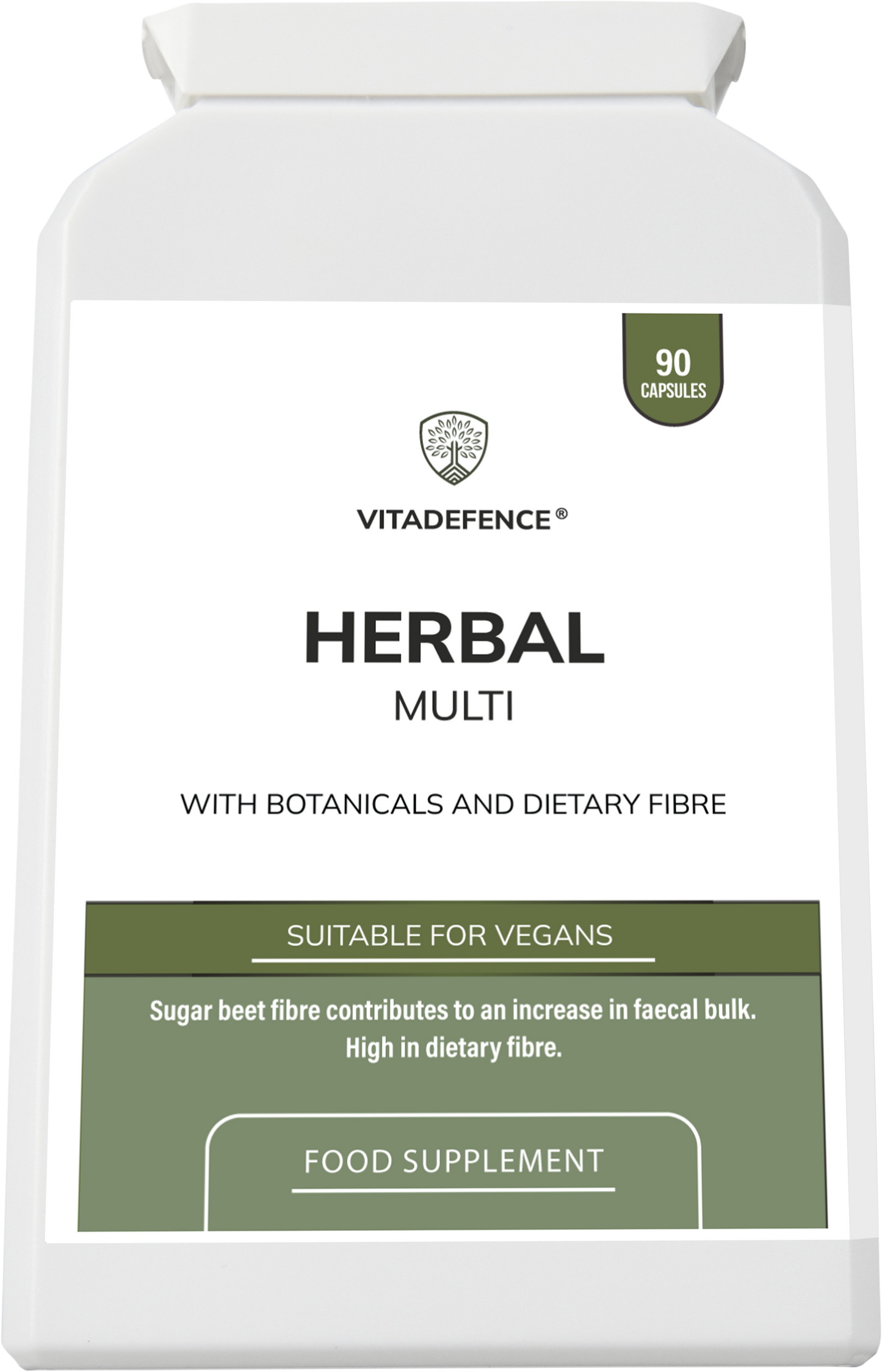 Herbal Multi – Sugar Beet Fibre & Botanical Blend – 90 Vegan Capsules -  Vitadefence® - Vitadefence®
