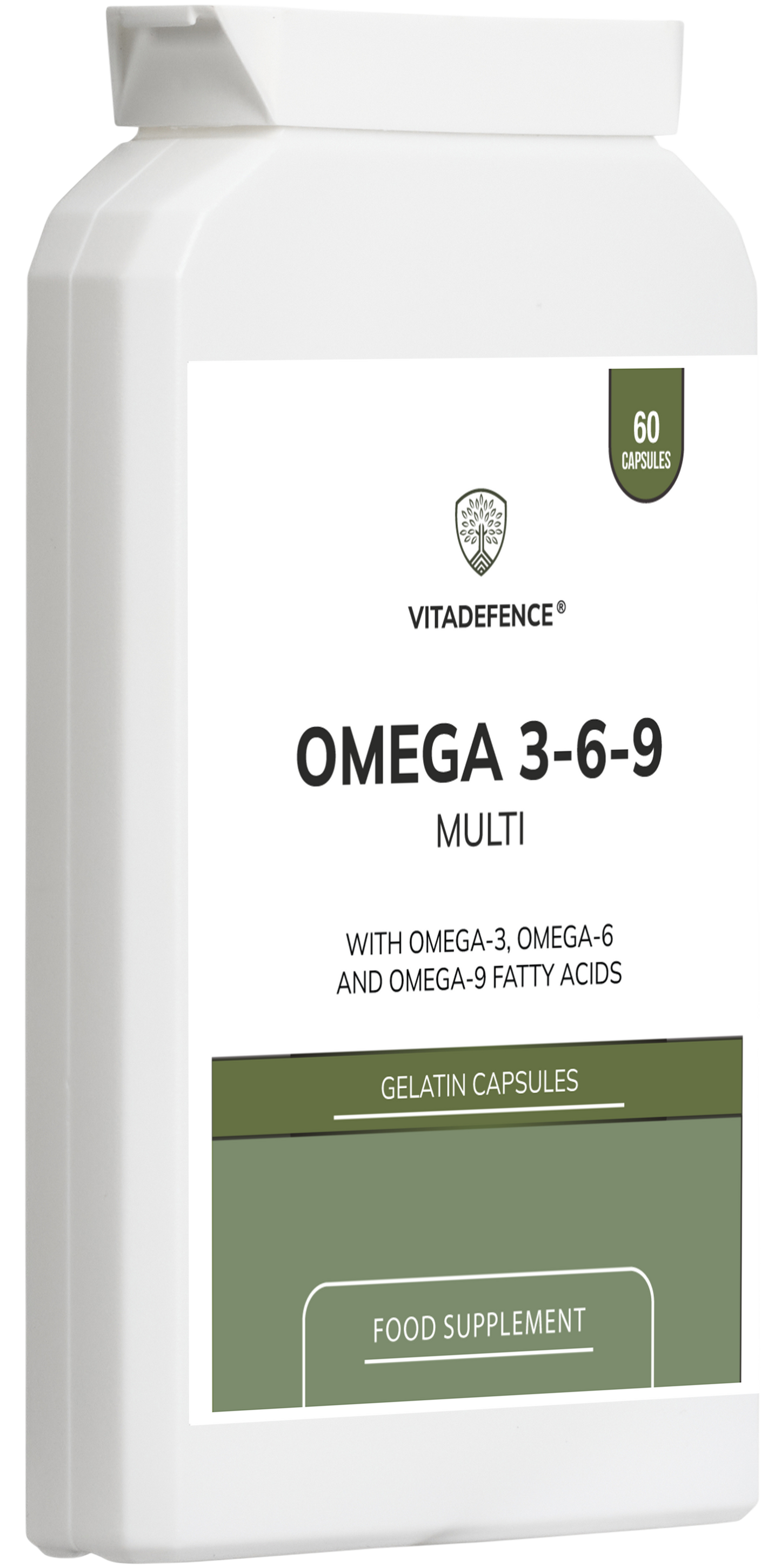 Omega 3-6-9 Multi | With Fish Oil, Flaxseed, Sunflower Oil & Vitamin E – 60 Gelatin Capsules -  Vitadefence® - Vitadefence®
