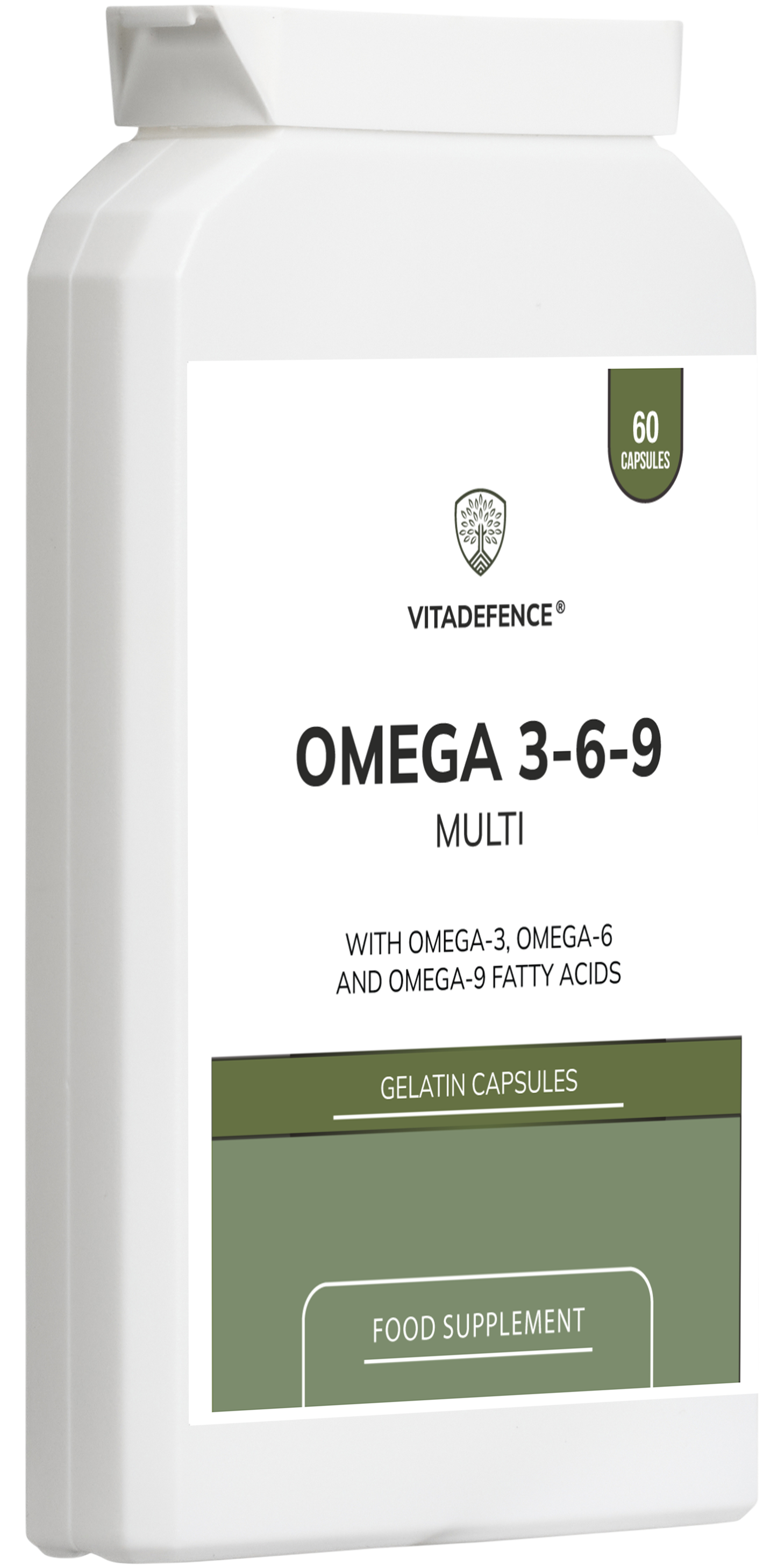 Omega 3-6-9 Multi | With Fish Oil, Flaxseed, Sunflower Oil & Vitamin E – 60 Gelatin Capsules -  Vitadefence® - Vitadefence®
