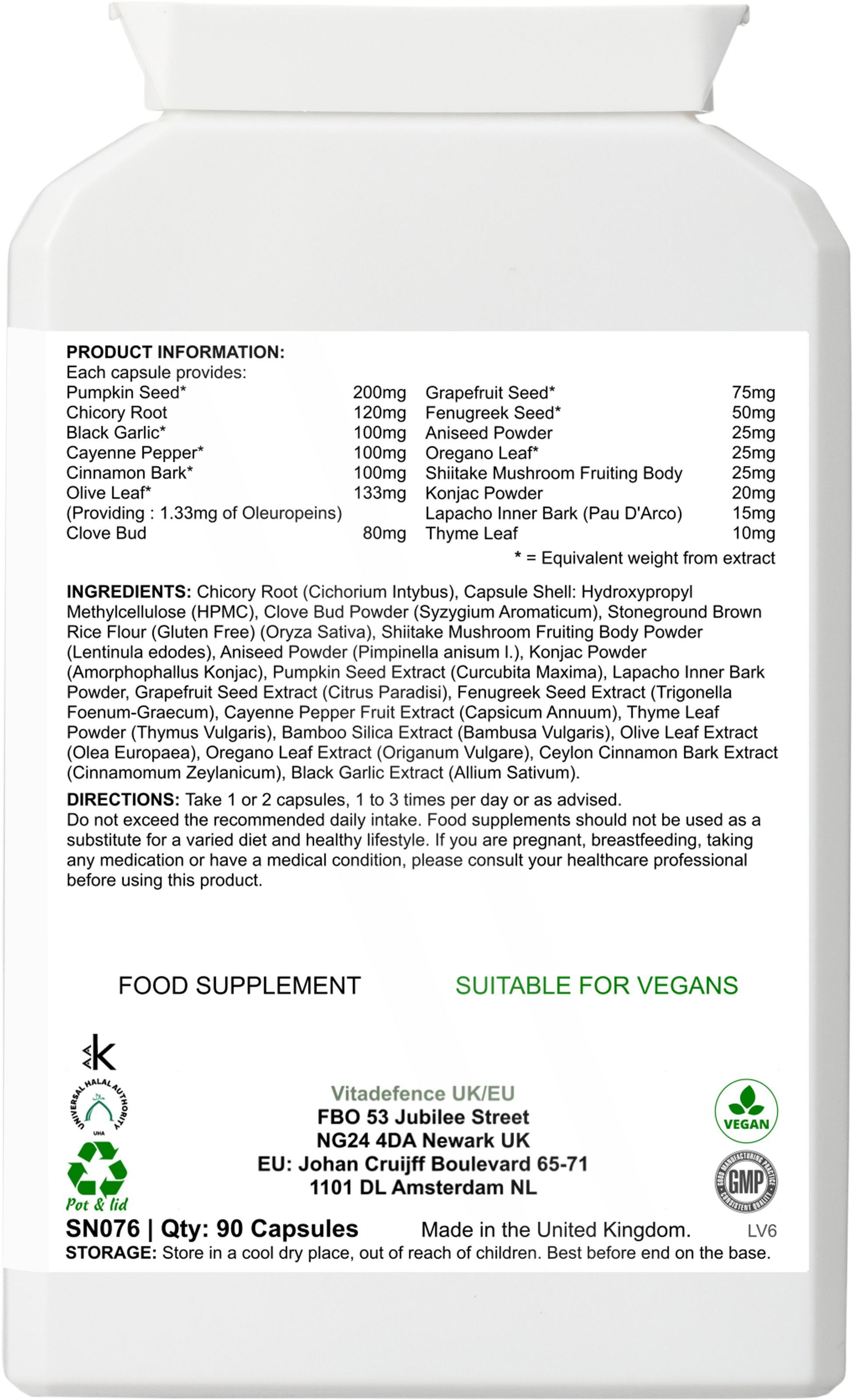 Pumpkin Seed Multi | With Olive Leaf, Clove Bud & Botanicals – 90 Capsules -  Vitadefence® - Vitadefence®
