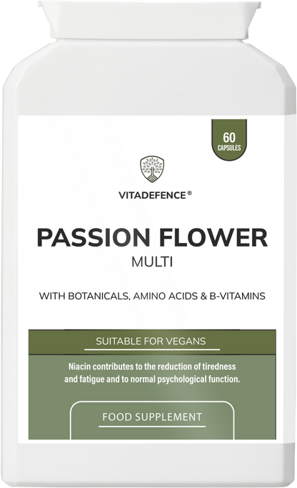 Passion Flower Multi | With Montmorency Cherry, Chamomile, Ashwagandha & Magnesium – 60 Capsule -  Vitadefence® - Vitadefence®
