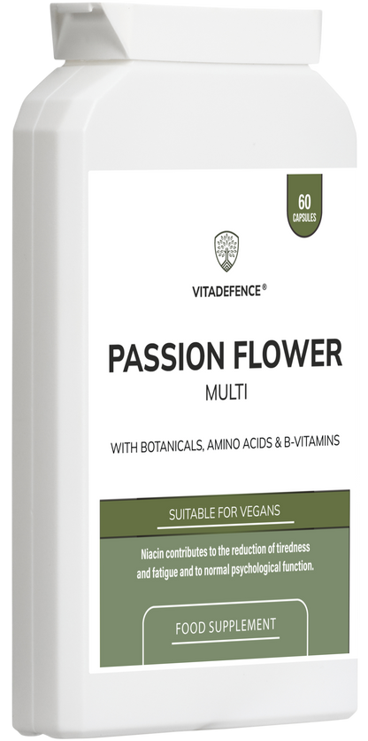 Passion Flower Multi | With Montmorency Cherry, Chamomile, Ashwagandha & Magnesium – 60 Capsule -  Vitadefence® - Vitadefence®
