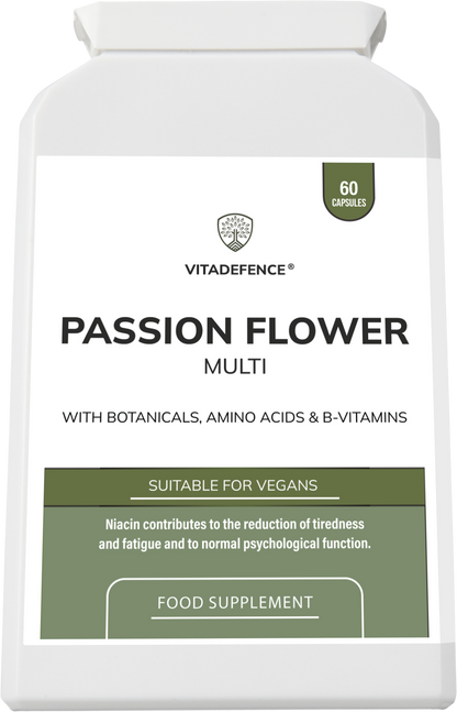 Passion Flower Multi | With Montmorency Cherry, Chamomile, Ashwagandha & Magnesium – 60 Capsule -  Vitadefence® - Vitadefence®
