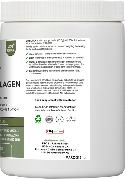 Marine Collagen Multi | Orange & Mango Flavour Powder with Hyaluronic Acid, MSM, Vitamins & Minerals – 315 g -  Vitadefence® - Vitadefence®
