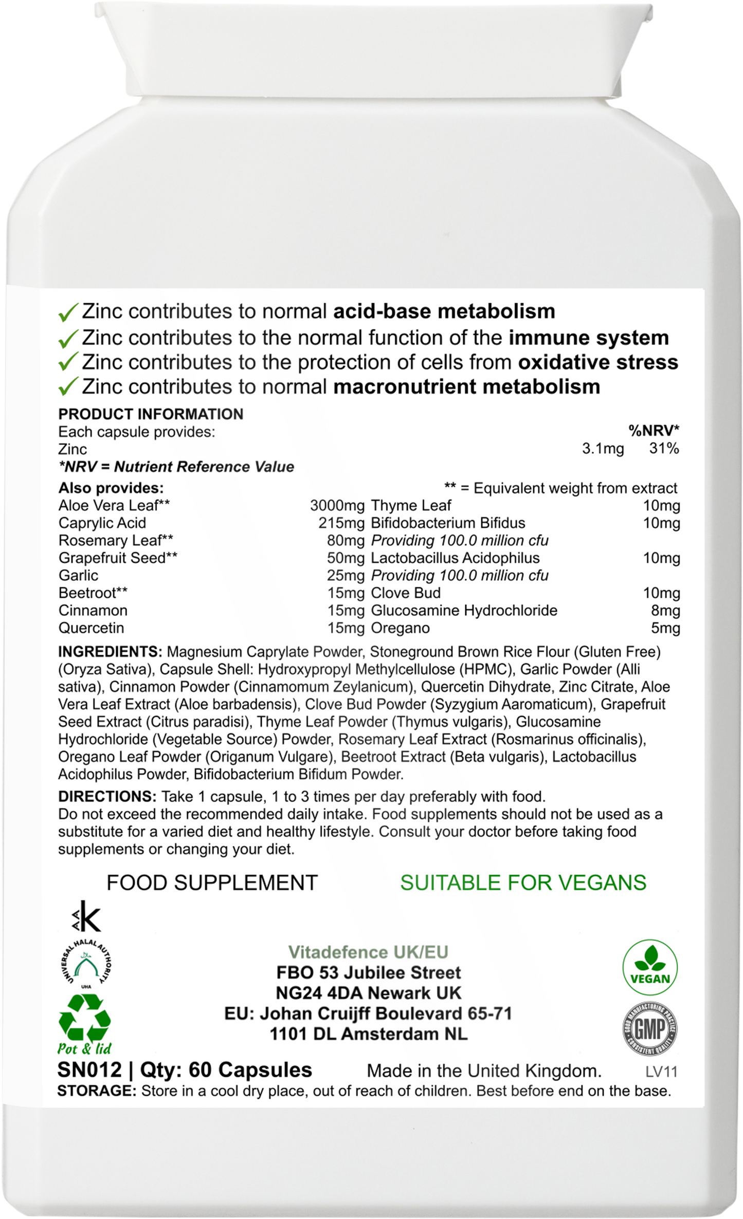 Botanical Multi | With Grapefruit Seed, Zinc & Minerals – 60 Capsules -  Vitadefence® - Vitadefence®
