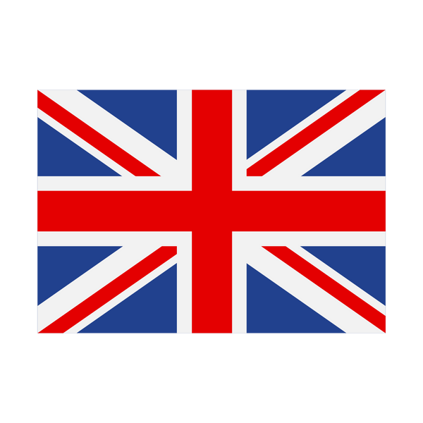 Union Jack flag on a white background