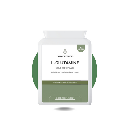 L-Glutamine 2-Pack | Pure L-Glutamine 500mg – 180 Capsules (2 x 90) -  Vitadefence® - Vitadefence®
