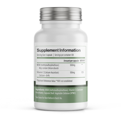 MSM + Vitamin C | Vegan Capsules – 120 Count -  Vitadefence® - Vitadefence®
