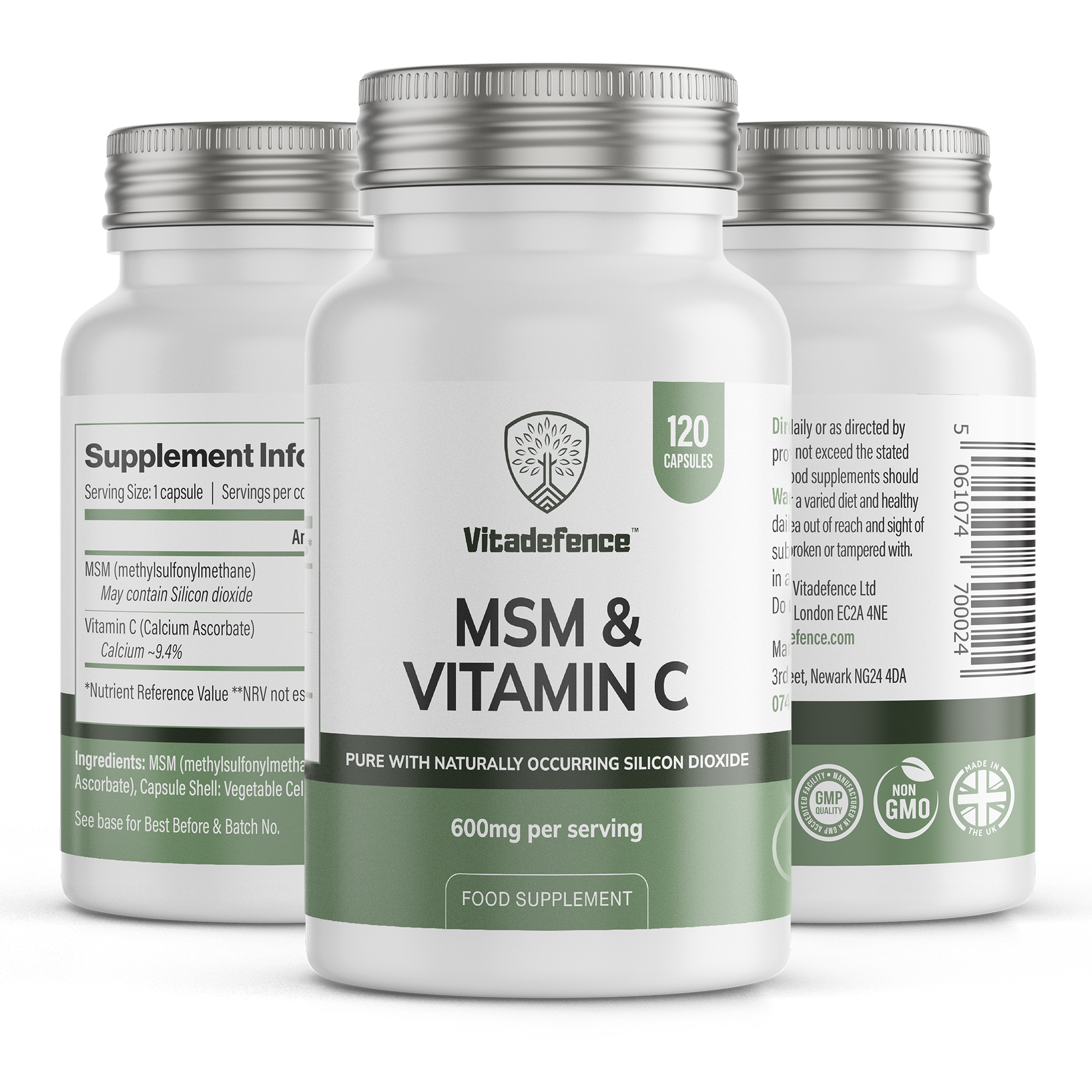 MSM + Vitamin C | Vegan Capsules – 120 Count -  Vitadefence® - Vitadefence®
