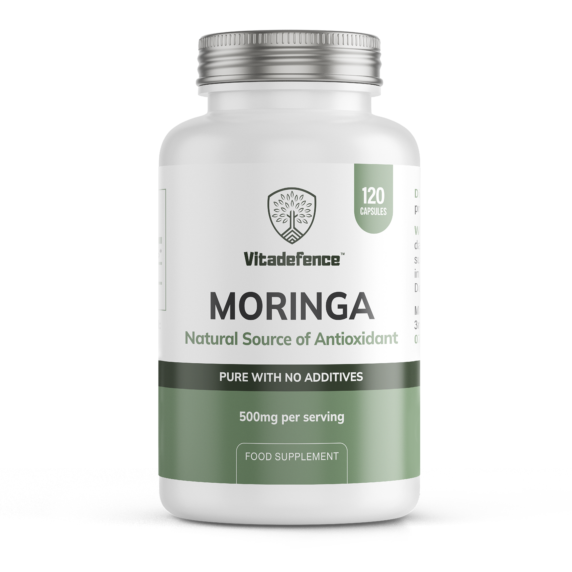Moringa Oleifera | 500 mg Vegan Capsules – 120 Count -  Vitadefence® - Vitadefence®
