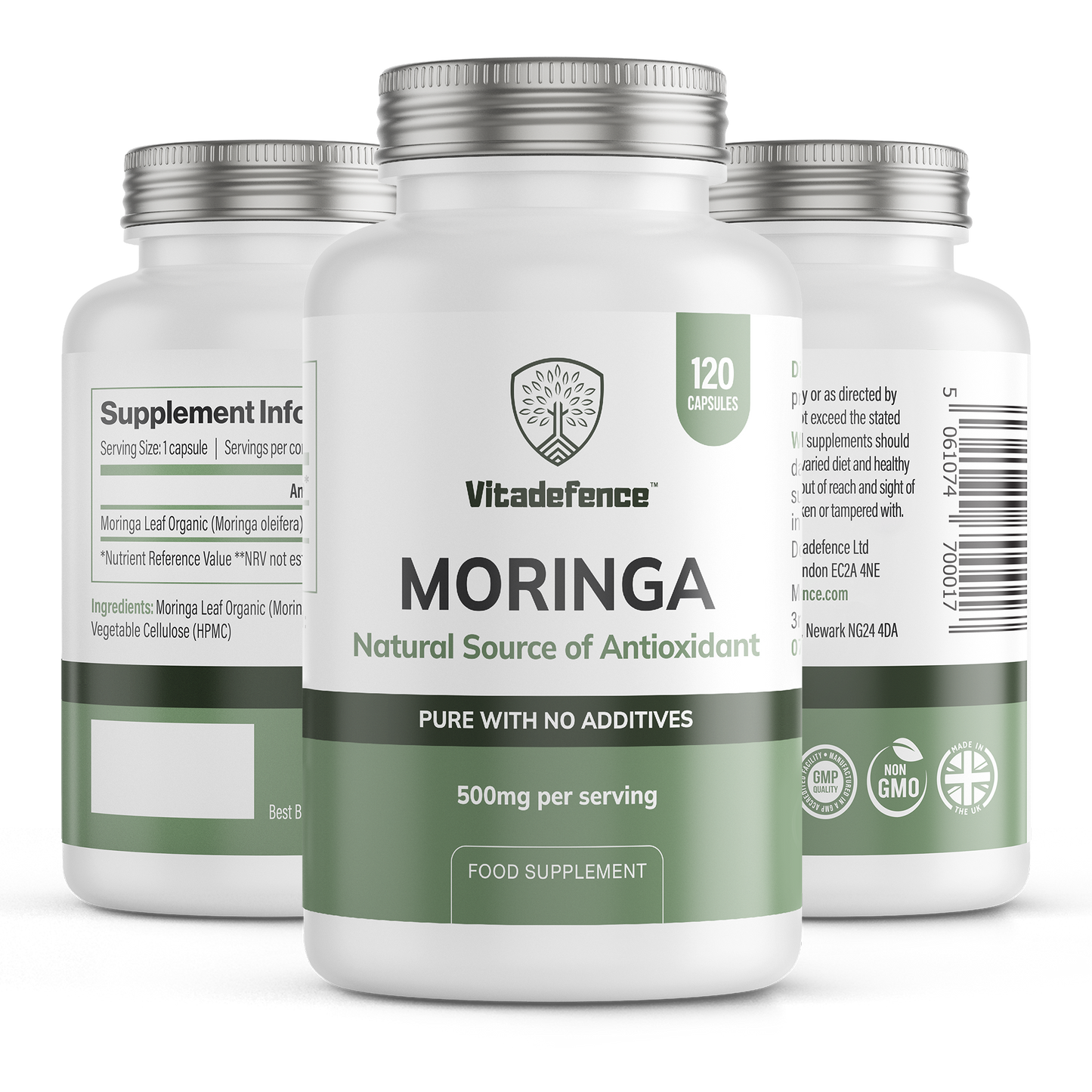 Moringa Oleifera | 500 mg Vegan Capsules – 120 Count -  Vitadefence® - Vitadefence®

