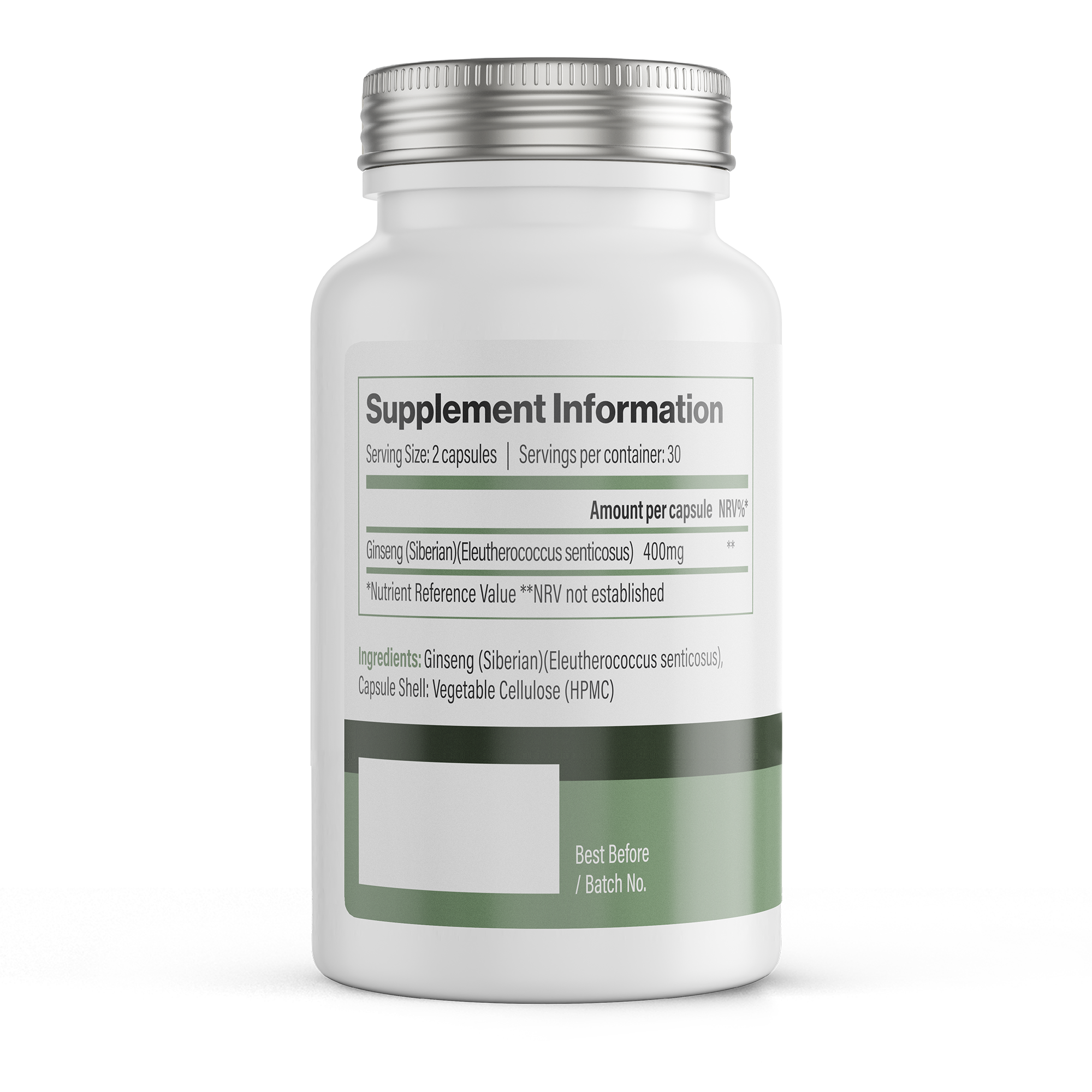 Siberian Ginseng | 400 mg Vegan Capsules – 60 Count -  Vitadefence® - Vitadefence®
