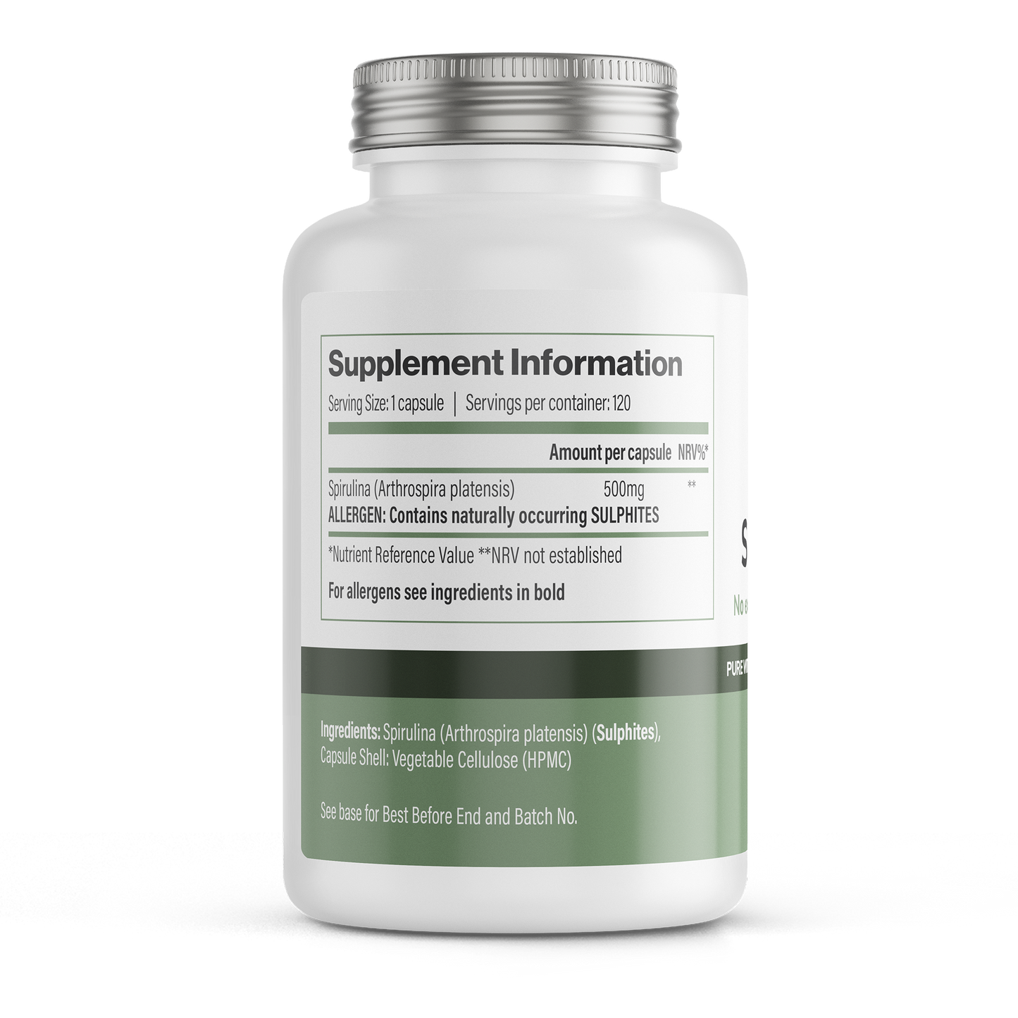 Spirulina | 500 mg Vegan Capsules – 120 Count -  Vitadefence® - Vitadefence®
